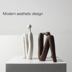 S, Back Against Back Match Man Modern Simple Abstract Human Figure Sculpture, Light Luxury Soft... - House Of Avana