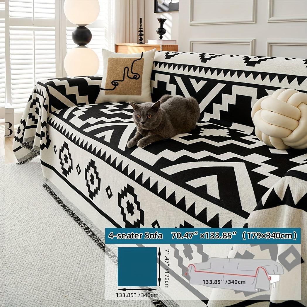 Boho-chic All-season Sofa Cover | Light Gray & Pet Proof Couch Cover - House Of Avana