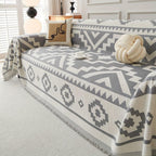 Boho-chic All-season Sofa Cover | Light Gray & Pet Proof Couch Cover - House Of Avana