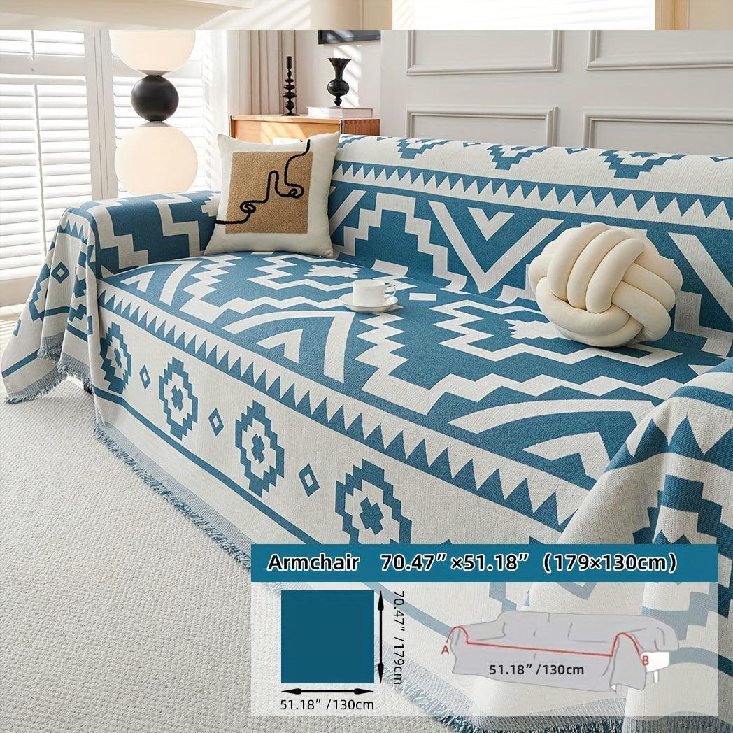 Boho-chic All-season Sofa Cover | Light Gray & Pet Proof Couch Cover - House Of Avana