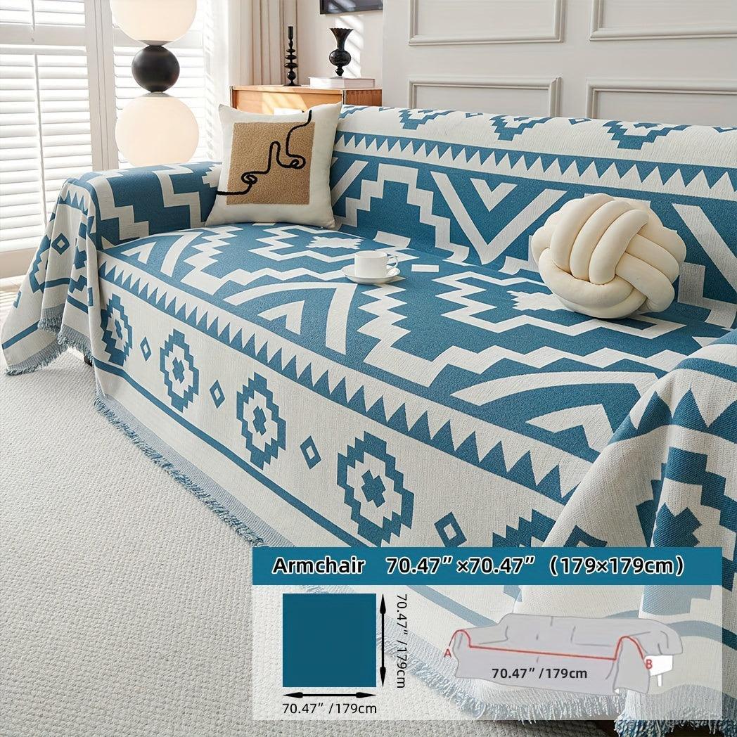 Boho-chic All-season Sofa Cover | Light Gray & Pet Proof Couch Cover - House Of Avana