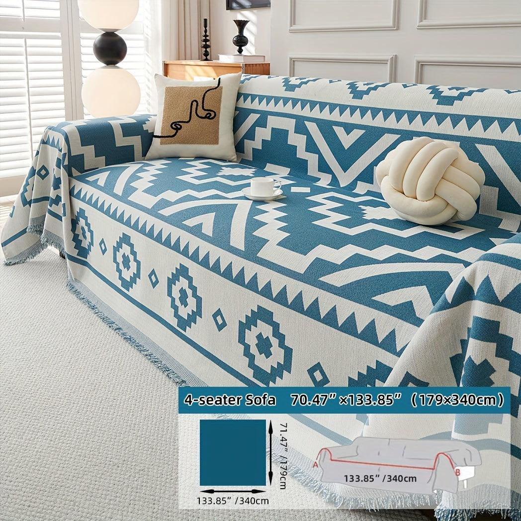 Boho-chic All-season Sofa Cover | Light Gray & Pet Proof Couch Cover - House Of Avana