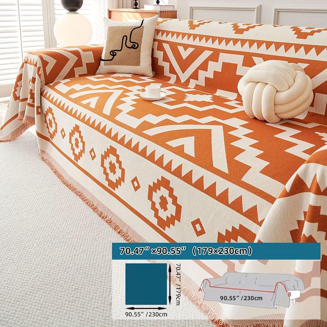 Boho-chic All-season Sofa Cover | Light Gray & Pet Proof Couch Cover - House Of Avana