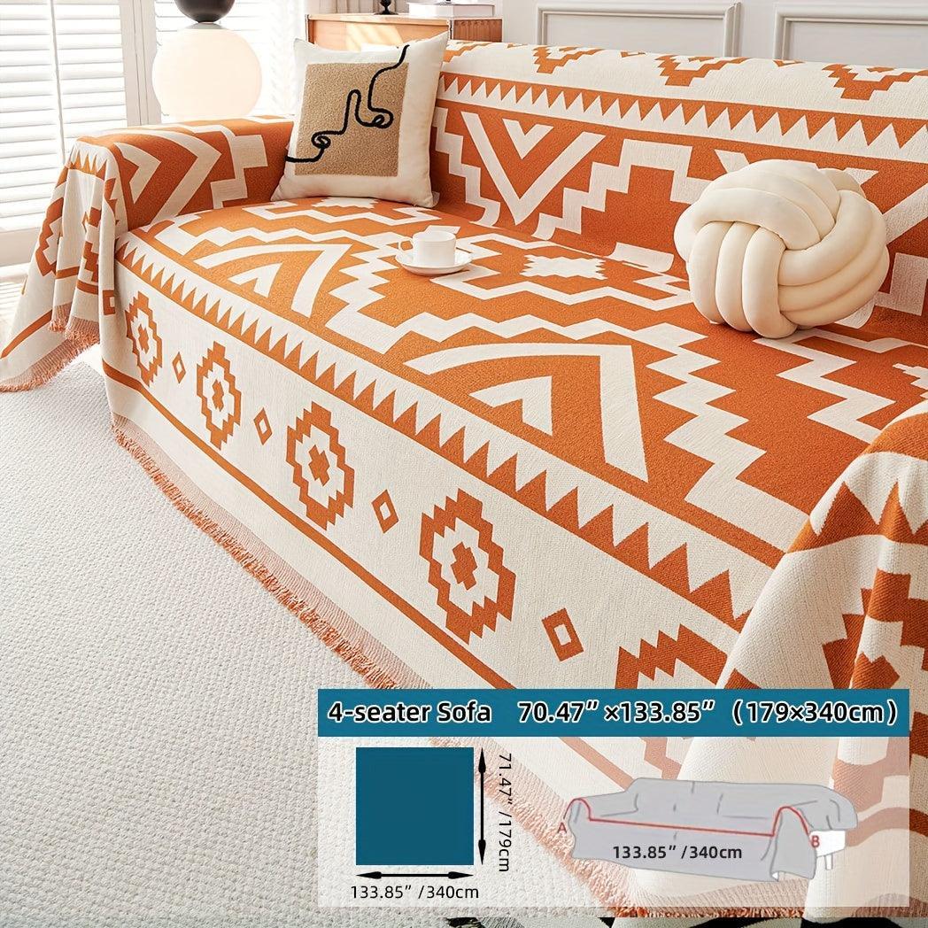 Boho-chic All-season Sofa Cover | Light Gray & Pet Proof Couch Cover - House Of Avana