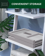 Bathtub Caddy Tray, Gray, back view - House Of Avana