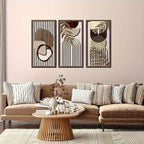 Wall Art - Abstract Wooden Sage Green Large, detail shot - House Of Avana