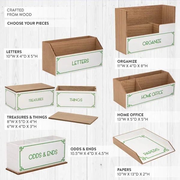 Green & White Desktop Organizer, Choose Your Style Decor Steals