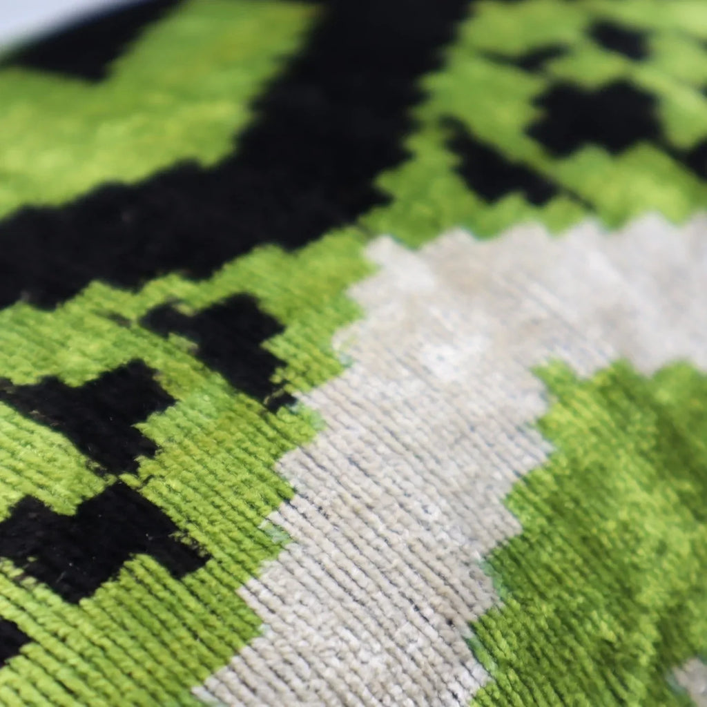 Canvello Luxury Decorative Green Black Throw Pillow | X in (40 X Cm), angled view - House Of Avana