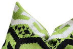 Canvello Luxury Decorative Green Black Throw Pillow | X in (40 X Cm), angled view - House Of Avana