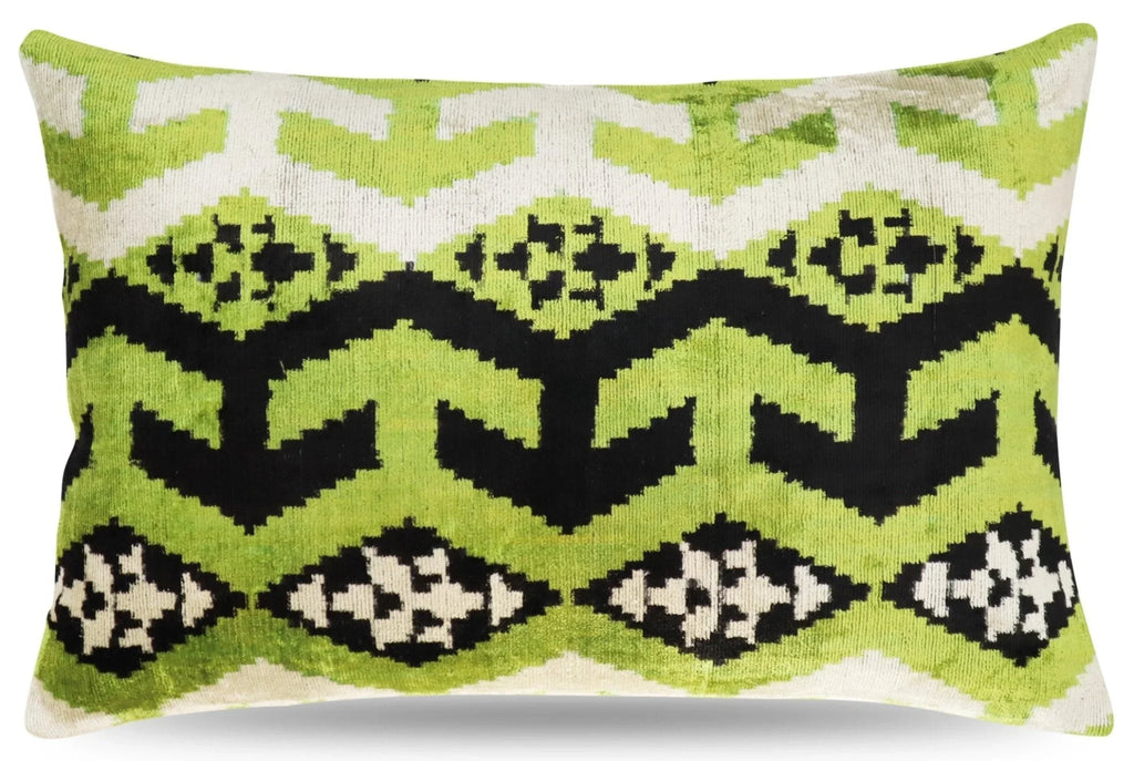 Canvello Luxury Decorative Green Black Throw Pillow | X in (40 X Cm), front view - House Of Avana