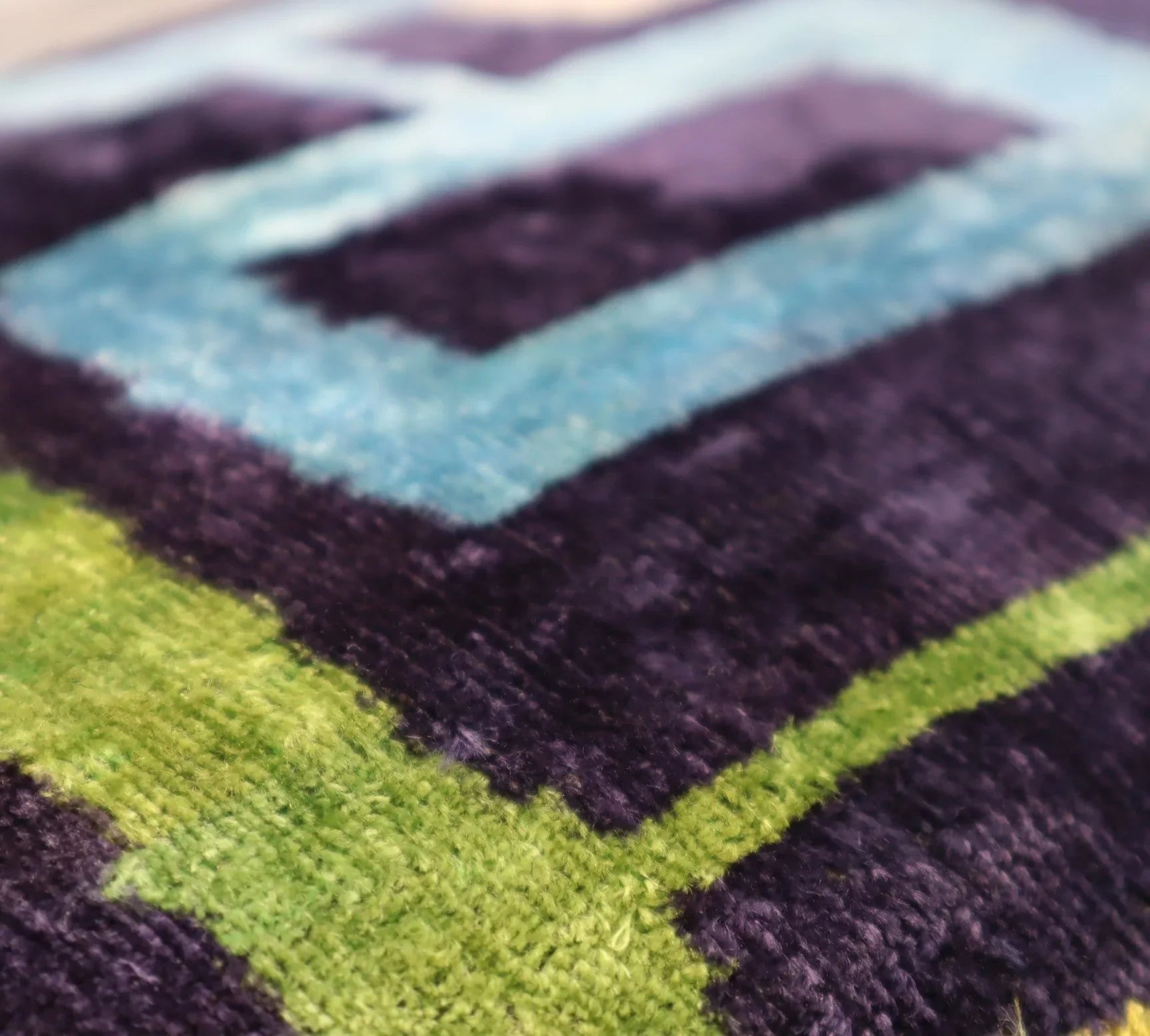 Canvello Green Blue Handmade 16x24 Silk Velvet Pillow, Organic Veg Dyed, Down/feather Filled, angled view - House Of Avana