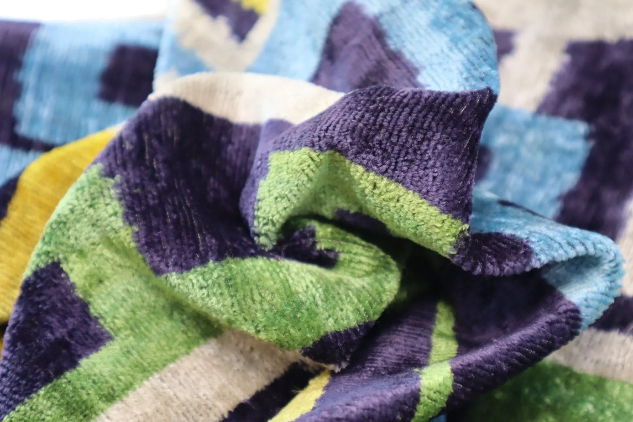 Canvello Green Blue Handmade 16x24 Silk Velvet Pillow, Organic Veg Dyed, Down/feather Filled, dimensions... - House Of Avana