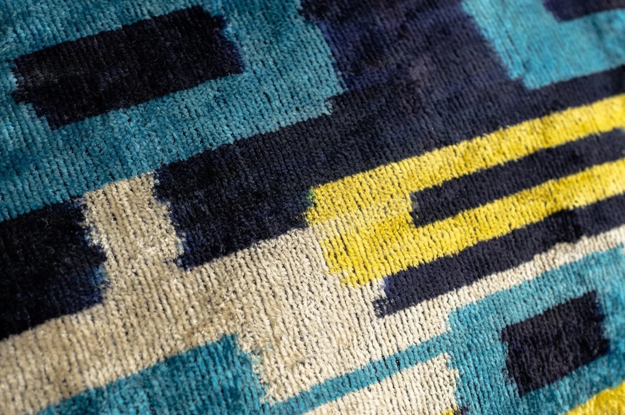 Canvello Green Blue Handmade 16x24 Silk Velvet Pillow, Organic Veg Dyed, Down/feather Filled, lifestyle... - House Of Avana