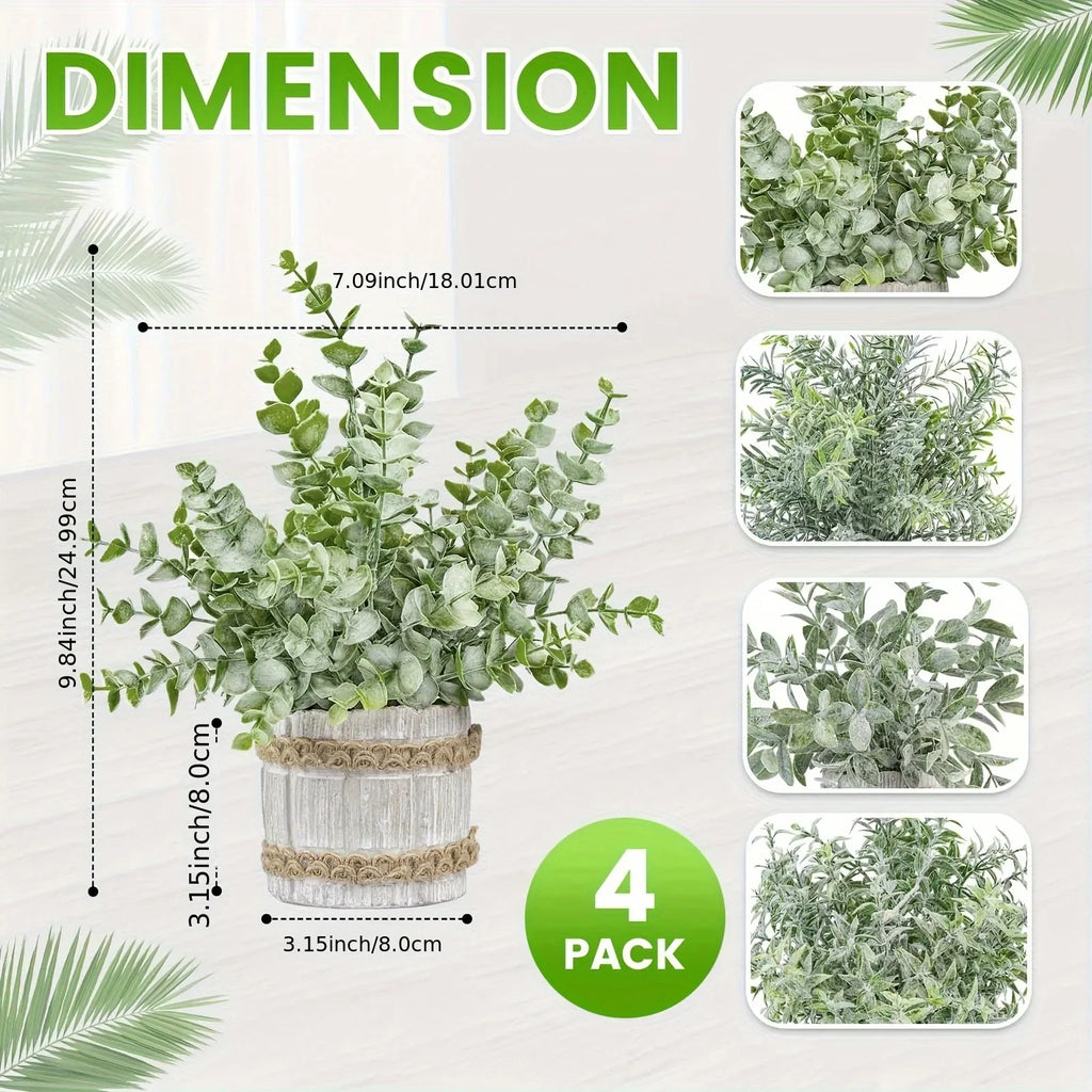 Potted Plants - Green Realistic Decor, top view - House Of Avana