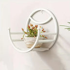 , Wall Hanging Flower Shelf Living Room Balcony Iron Art Free Punching Green Pot Succulent Pot Plant... - House Of Avana