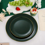 100pcs Golden Green Plastic Plate Cutlery Set - Christmas Decoration, Including 20 Dessert Plates, 20 Dinner Plates, 60 Silverware, Suitable for Weddings, Parties And Birthdays, Christmas Parties House Of Avana [[SKU:HOA-XMS-050]]