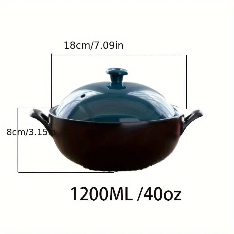 Green Ceramic Casserole with Lid - Reusable, Heat-resistant Pot for Kitchen & Outdoor Cooking, Perfect... - House Of Avana