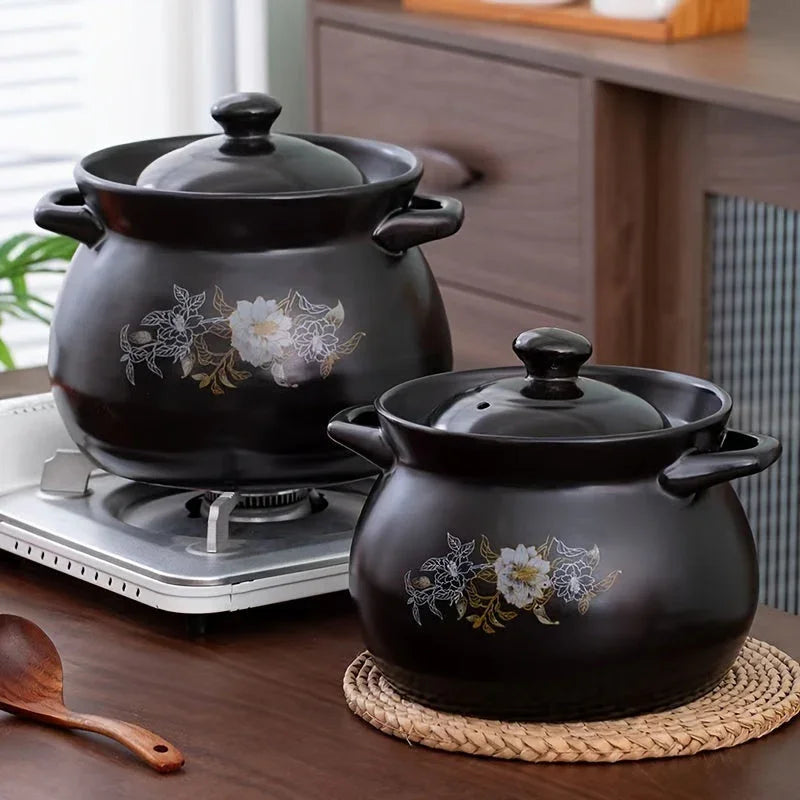 Blx Green Traditional Ceramic Stew Pot with Lid - High Temp Resistant, Non-stick, Easy Clean - Perfect... - House Of Avana