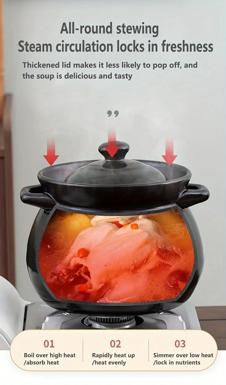 Blx Green Traditional Ceramic Stew Pot with Lid - High Temp Resistant, Non-stick, Easy Clean - Perfect... - House Of Avana