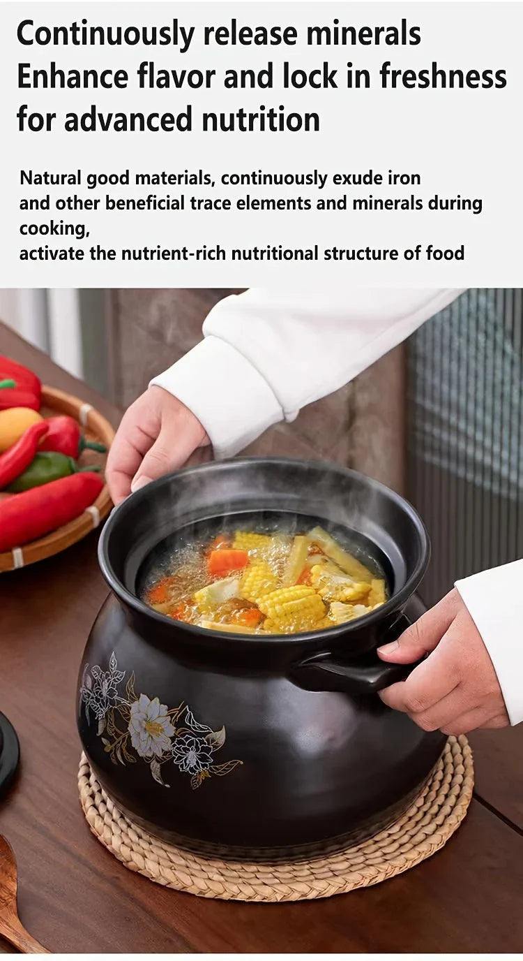 Blx Green Traditional Ceramic Stew Pot with Lid - High Temp Resistant, Non-stick, Easy Clean - Perfect... - House Of Avana