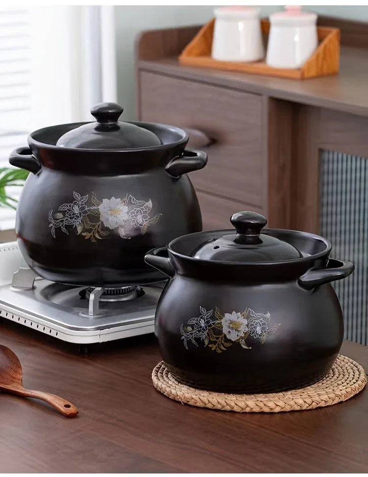 Blx Green Traditional Ceramic Stew Pot with Lid - High Temp Resistant, Non-stick, Easy Clean - Perfect... - House Of Avana