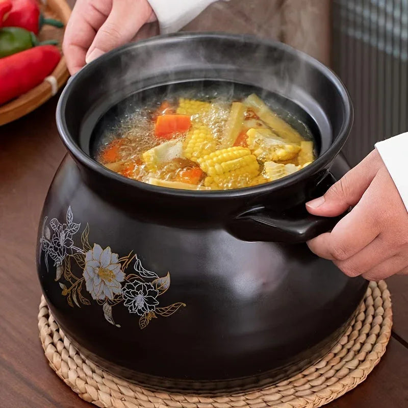 Blx Green Traditional Ceramic Stew Pot with Lid - High Temp Resistant, Non-stick, Easy Clean - Perfect... - House Of Avana