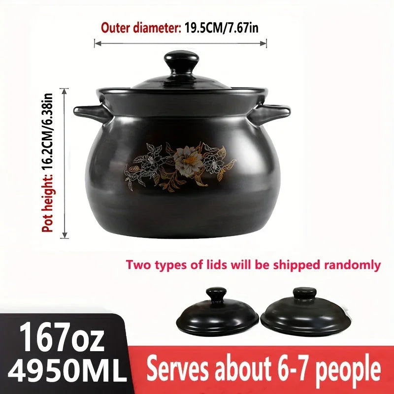 Blx Green Traditional Ceramic Stew Pot with Lid - High Temp Resistant, Non-stick, Easy Clean - Perfect... - House Of Avana