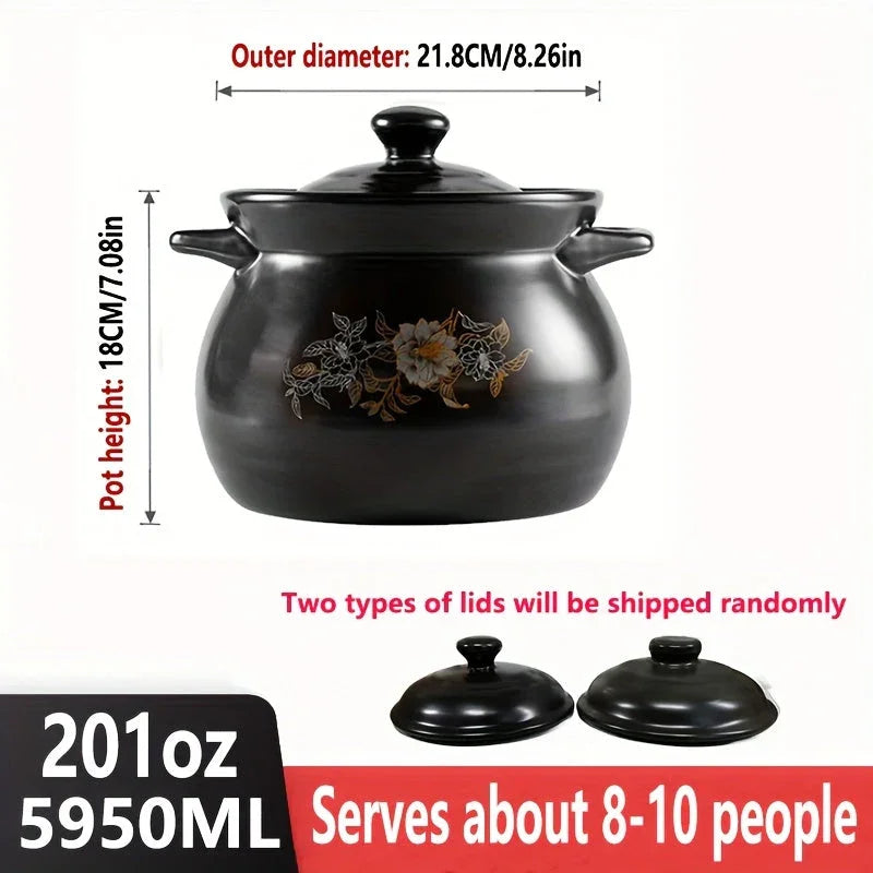 Blx Green Traditional Ceramic Stew Pot with Lid - High Temp Resistant, Non-stick, Easy Clean - Perfect... - House Of Avana