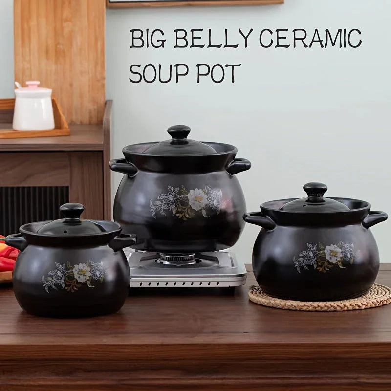 Blx Green Traditional Ceramic Stew Pot with Lid - High Temp Resistant, Non-stick, Easy Clean - Perfect... - House Of Avana