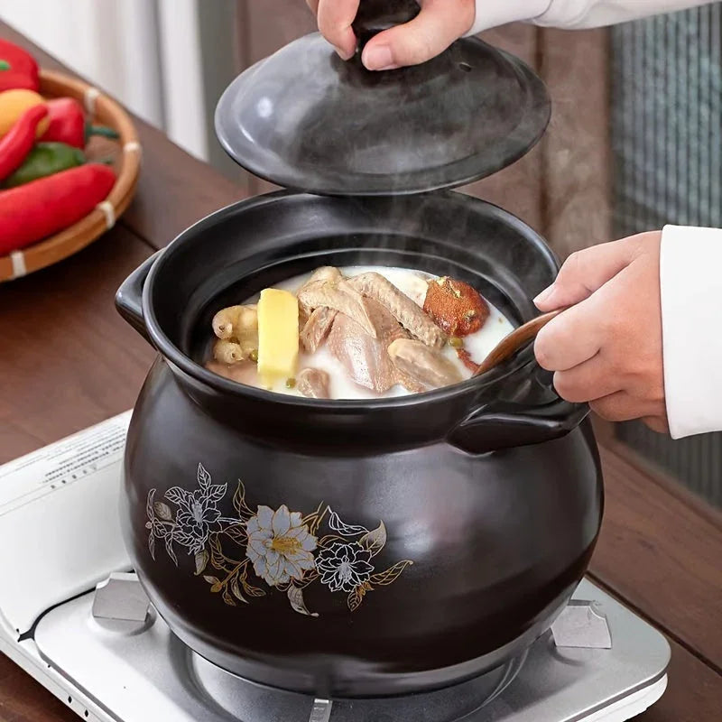 Blx Green Traditional Ceramic Stew Pot with Lid - High Temp Resistant, Non-stick, Easy Clean - Perfect... - House Of Avana