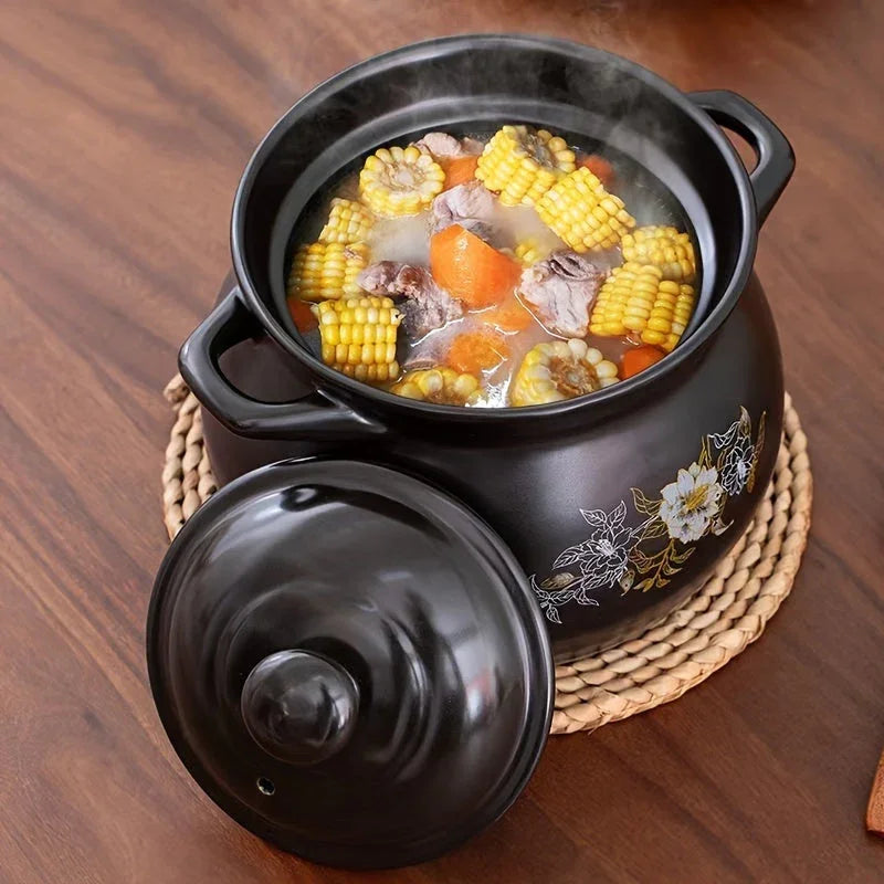 Blx Green Traditional Ceramic Stew Pot with Lid - High Temp Resistant, Non-stick, Easy Clean - Perfect... - House Of Avana