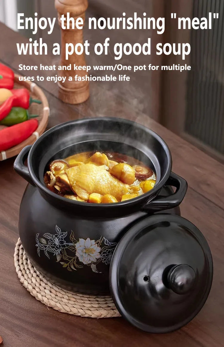 Blx Green Traditional Ceramic Stew Pot with Lid - High Temp Resistant, Non-stick, Easy Clean - Perfect... - House Of Avana
