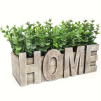 , Artificial Eucalyptus Potted Plant, Fake Green Plant with Wooden Pot for Spring Summer Gift Ideas,... - House Of Avana