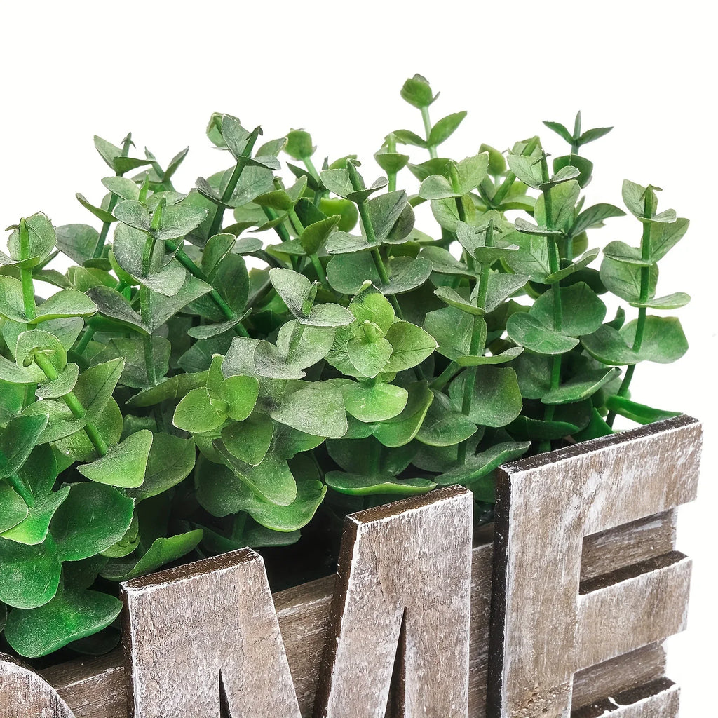 , Artificial Eucalyptus Potted Plant, Fake Green Plant with Wooden Pot for Spring Summer Gift Ideas,... - House Of Avana