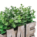 , Artificial Eucalyptus Potted Plant, Fake Green Plant with Wooden Pot for Spring Summer Gift Ideas,... - House Of Avana