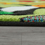 Kids Rug for Nursery Jungle Animals Green, back view - House Of Avana