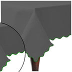 Scallop Embroidery Sateen Cotton Solid Table Cloth - Dark Grey PushpLinen