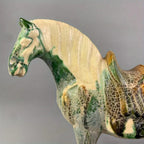 Vintage Green Glazed Ceramic Statue - House Of Avana