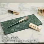 Elegant Marble Bathroom Tray - Luxury Vanity Organizer, Green Marble Texture, Polished Bathroom Decor,... - House Of Avana