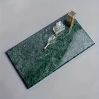 Elegant Marble Bathroom Tray - Luxury Vanity Organizer, Green Marble Texture, Polished Bathroom Decor,... - House Of Avana