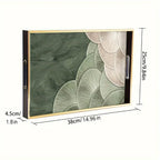 Elegant Serving Tray - Heat-resistant Up to Dining/table Protection, Green & White Layered Floral... - House Of Avana