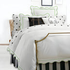 400TC Cotton Scallop Embroidery & Border Sateen Solid Duvet Cover Set PushpLinen