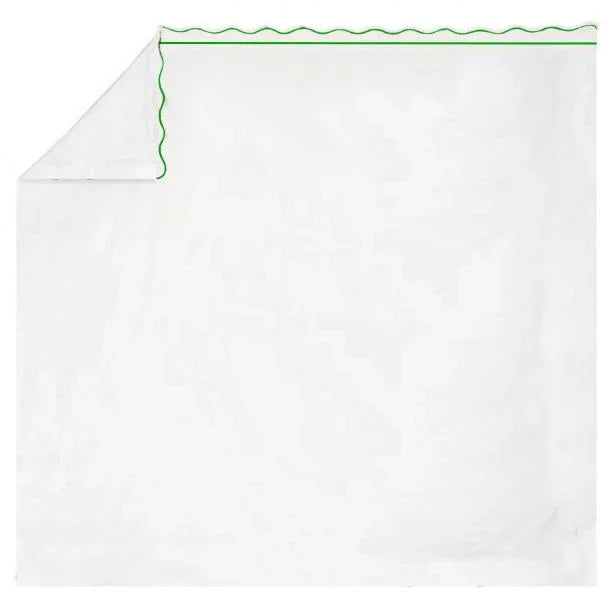 400TC Cotton Scallop Embroidery & Border Sateen Solid Sheet Set PushpLinen