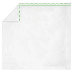 400TC Cotton Scallop Embroidery & Border Sateen Solid Sheet Set PushpLinen