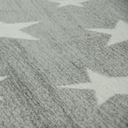 Stars Rug Kids for Nursery In Grey White Pastel Colors RugYourHome