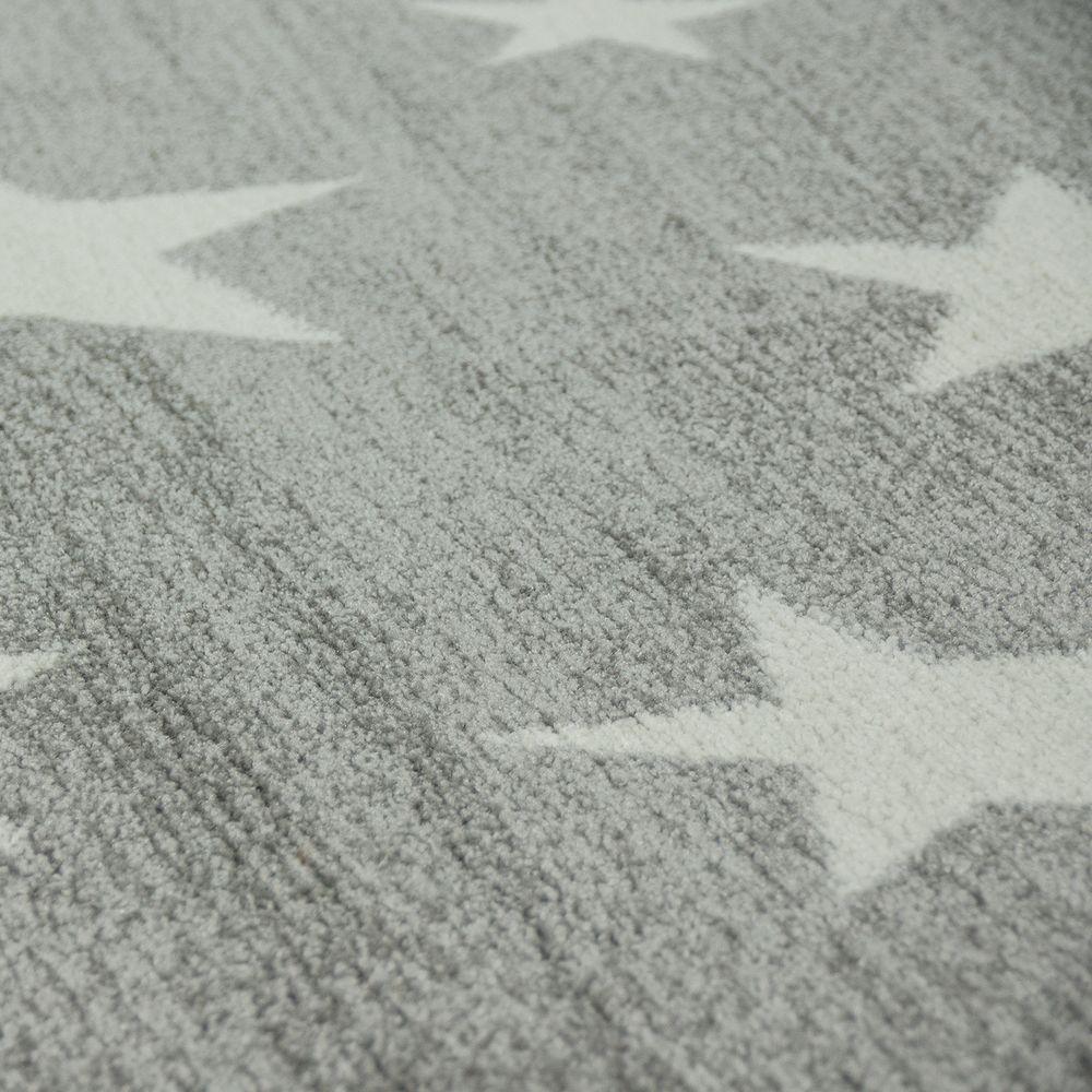 Stars Rug Kids for Nursery In Grey White Pastel Colors RugYourHome