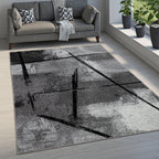 Grey Black Area Rug Mondial with Abstract Paint Effect RugYourHome