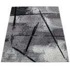 Grey Black Area Rug Mondial with Abstract Paint Effect RugYourHome