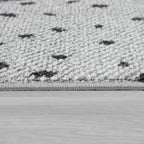 Nursery Rug for Kids Llama, Mountains in Grey Blue Cream, back view - House Of Avana