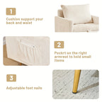 Upholstered Ottoman Chair - Tufted Grey Storage, lifestyle image - House Of Avana